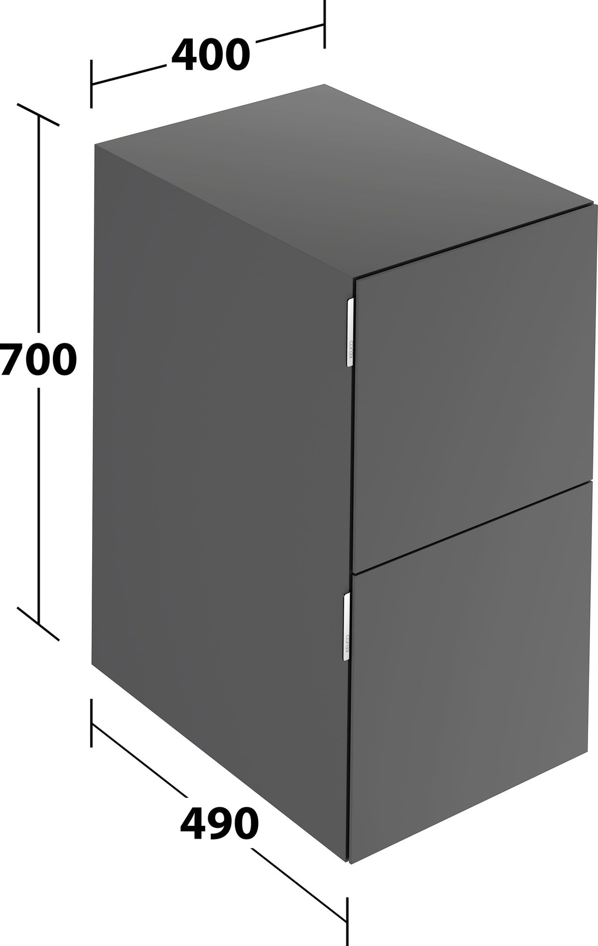 KEUCO Edition 11 Art Sideboard 400 mm mit 2 Auszügen und Beleuchtung – Weiß / Glas Weiß