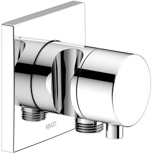 KEUCO IXMO Comfort Absperrventil eckig verchromt mit Schlauchanschluss – Unterputz DN15