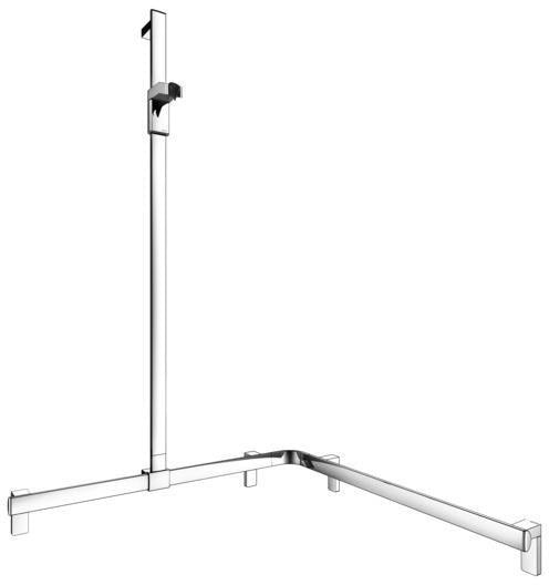 KEUCO AXESS Duschhandlauf 850 mm rechts mit Brausestange, silber-eloxiert