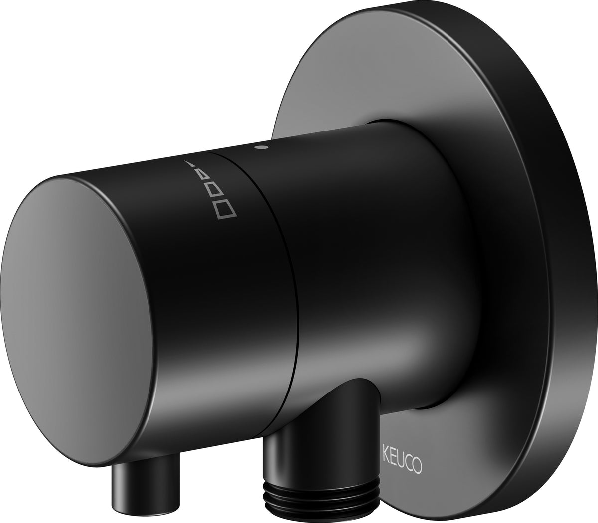 KEUCO IXMO Comfort Absperrventil UP DN15 mit Schlauchanschluss, rund schwarz matt