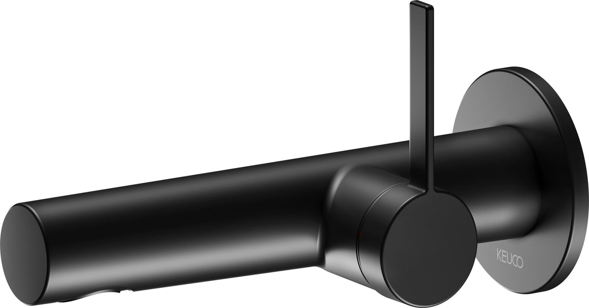 KEUCO IXMO Einhebel-Waschtischmischer Unterputz, rund, Ausladung 165 mm, schwarz matt