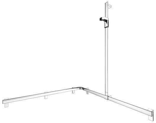 KEUCO AXESS Duschhandlauf 850 mm rechts mit Brausestange, silber-eloxiert