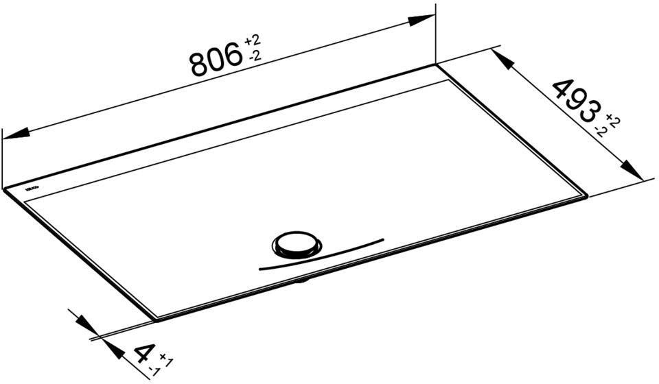 KEUCO Edition 11 Art Emaille-Waschtisch 806 mm mit 1-Loch-Bohrung in Weiß