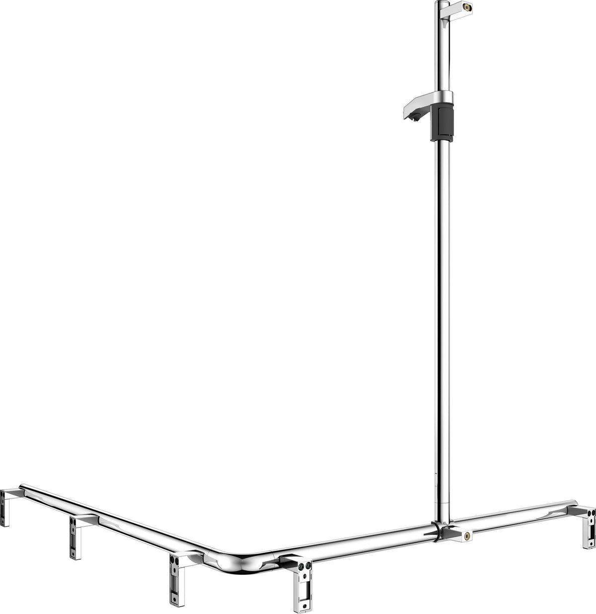 KEUCO AXESS Duschhandlauf 850 mm rechts mit Brausestange, silber-eloxiert