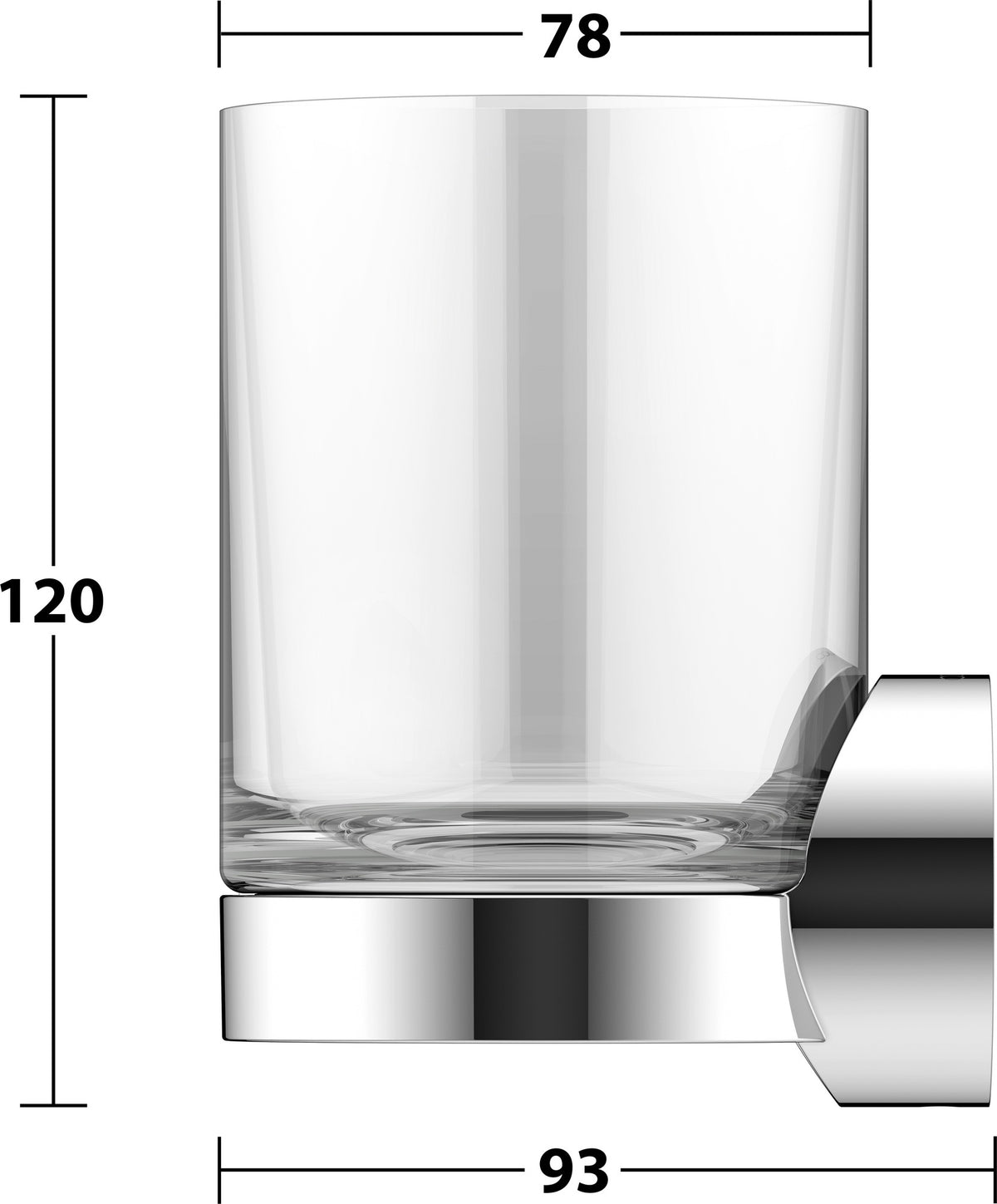 KEUCO REVA Glashalter 12850 mit Echtkristall-Glas – verchromt