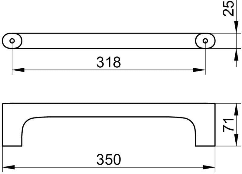 KEUCO Edition 400 Haltegriff 350 mm Nickel gebürstet – Wandmontage, 115 kg Belastbarkeit