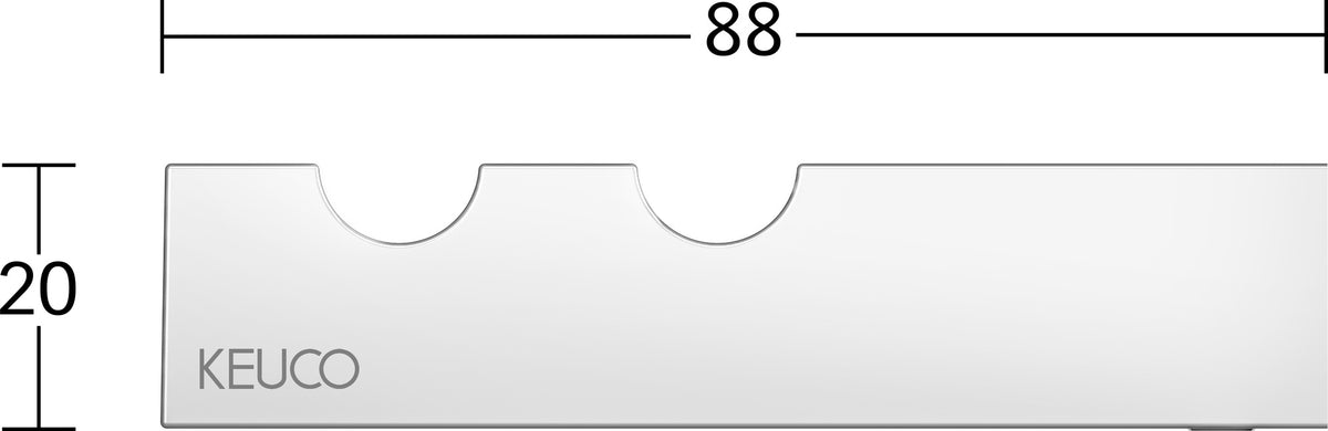 KEUCO Handtuchhaken E90 Square 19115 doppelt verchromt, eckiges Design, 88 mm Ausladung