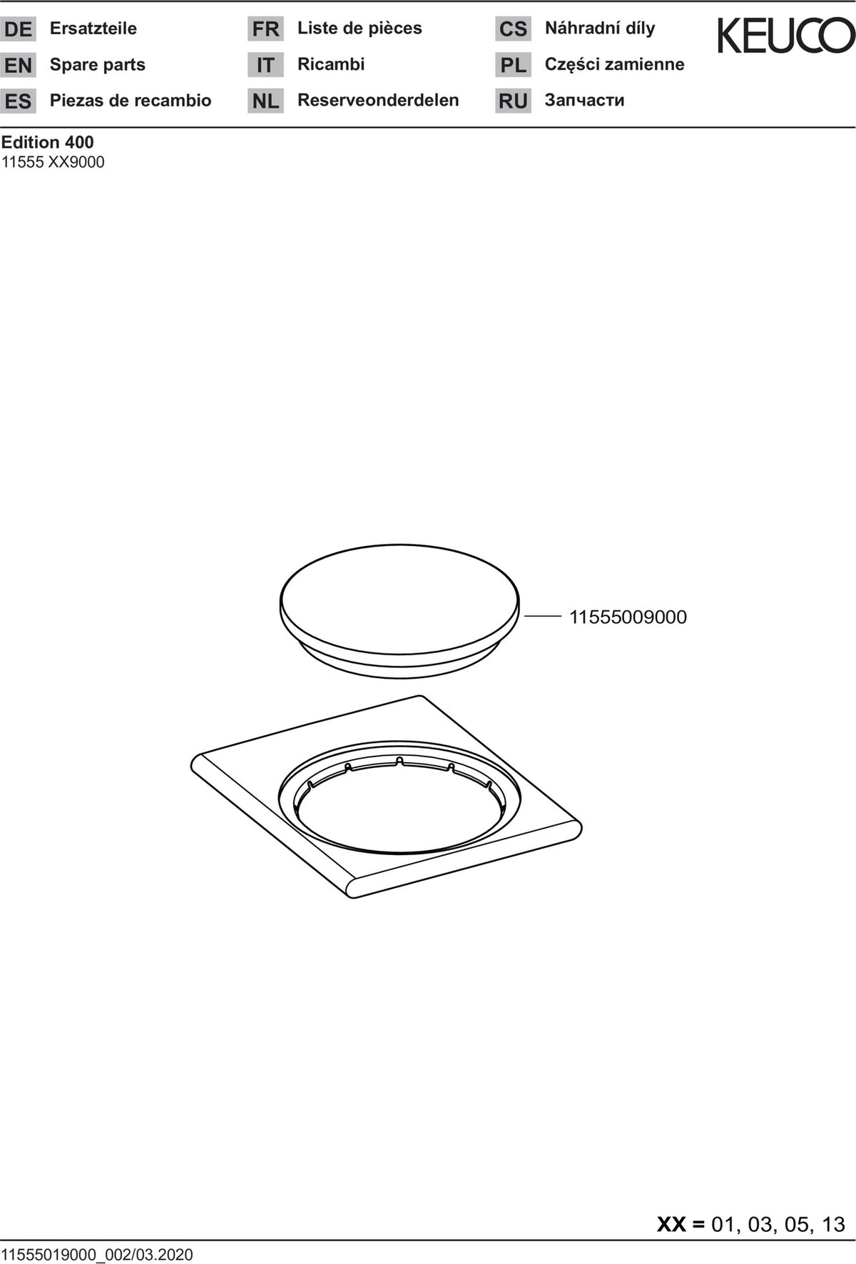 KEUCO Edition 400 Seifenablage mit Echtkristall-Schale, verchromt, Wandmontage