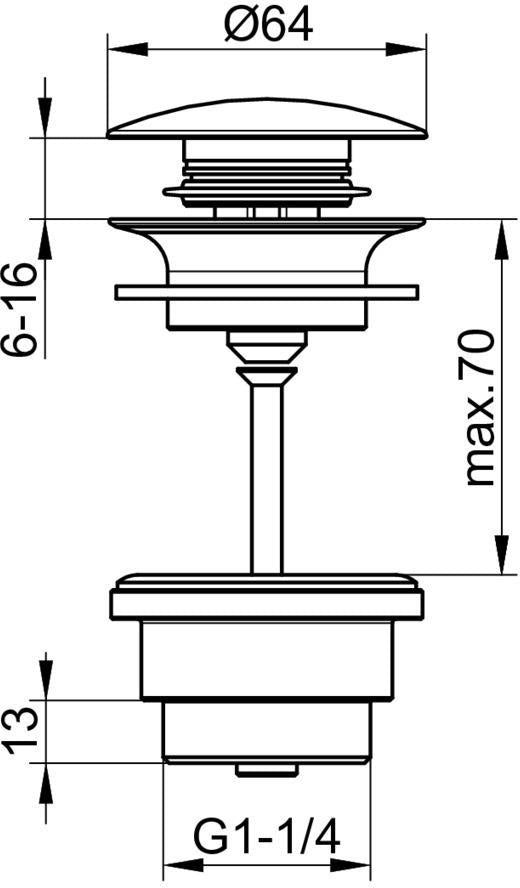 KEUCO Ablaufgarnitur Push-Open G 1 1/4 verchromt – Armaturenzubehör 59902