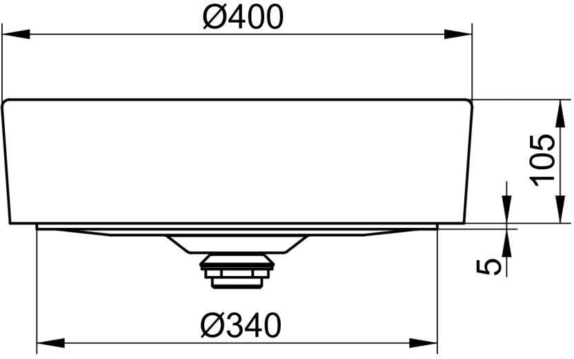 KEUCO Stageline Keramik-Waschtisch rund 400 mm weiß ohne Hahnlochbohrung