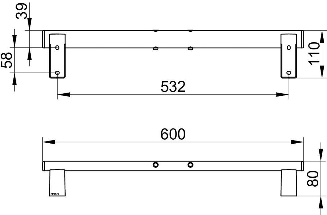KEUCO Care 35179 Wandstange 600 mm verchromt für Rückenstütze – Barrierefreie Sicherheit im Bad