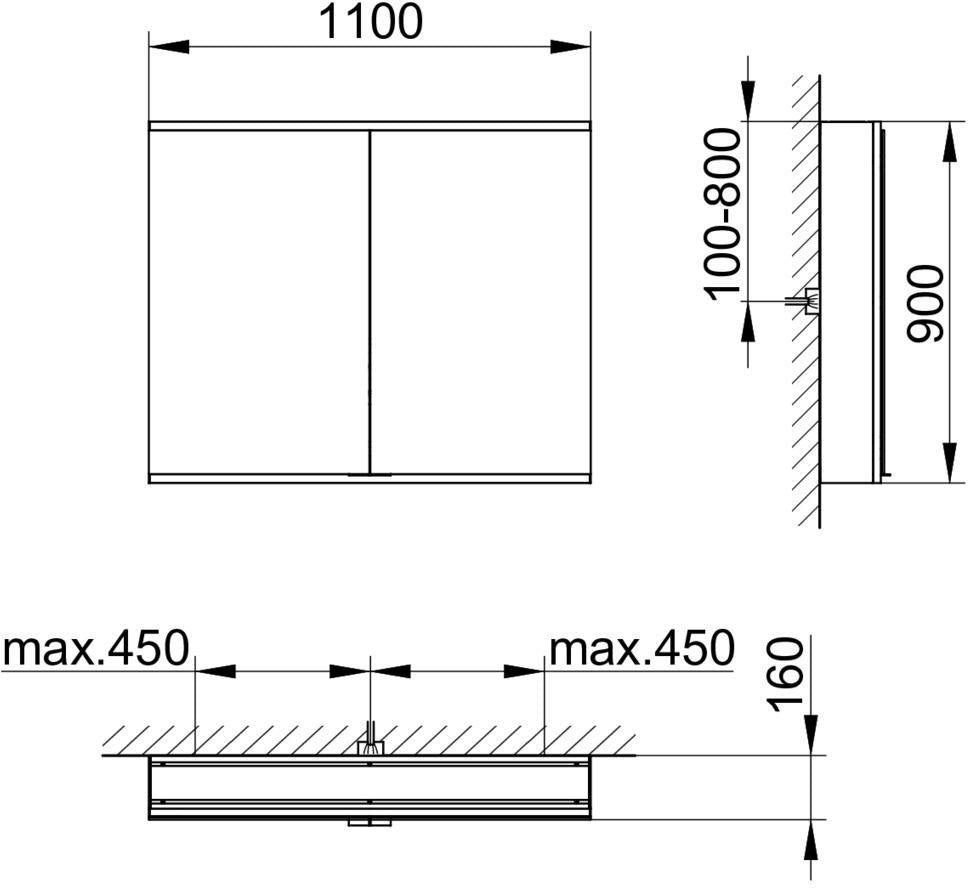 KEUCO Royal Modular 2.0 Spiegelschrank beleuchtet 600 mm mit Steckdose und USB