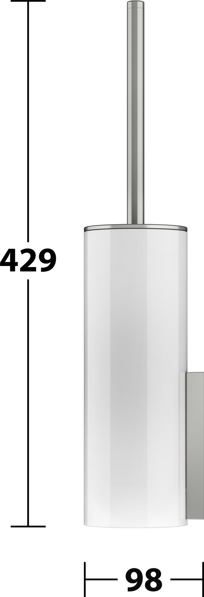 KEUCO Edition 400 Toilettenbürstengarnitur mit Echtkristalleinsatz, Nickel gebürstet