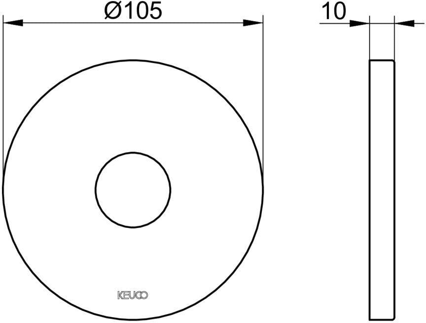 KEUCO IXMO Wandrosette 59545 rund 105 mm verchromt – Messing-Armaturenrosette