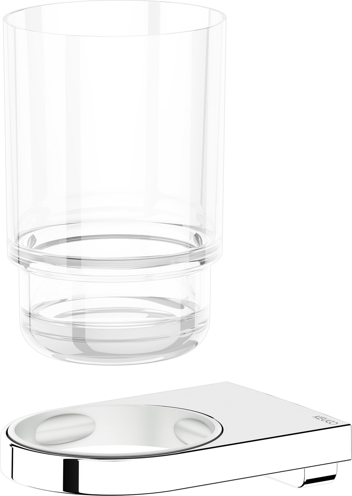 KEUCO Collection Moll Glashalter 12750 mit Echtkristall-Glas, verchromt, Wandmontage