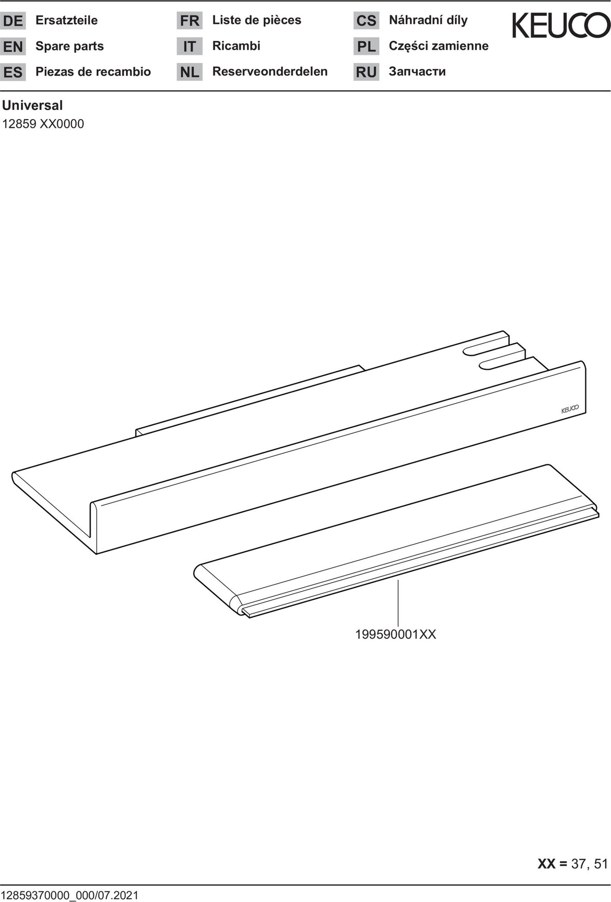 KEUCO REVA Duschablage mit integriertem Glasabzieher – weiß matt, wandmontierbar