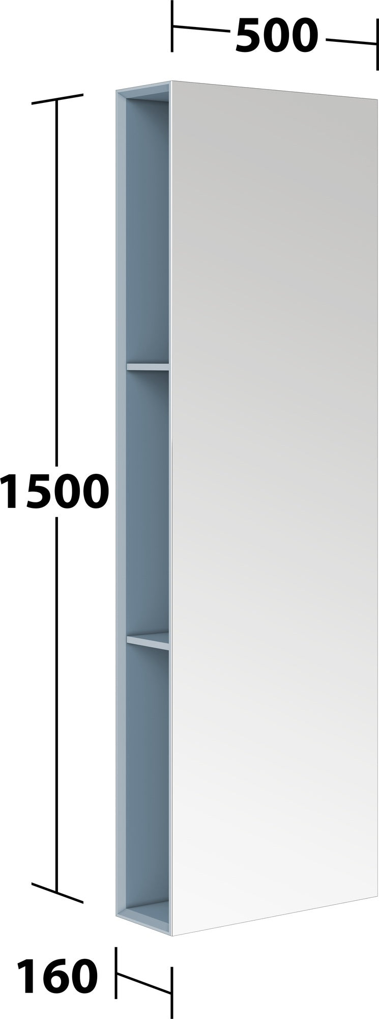 KEUCO Edition 11 Art Spiegelregal 500 x 1500 x 160 mm in Weiß – Stilvolle Badaufbewahrung