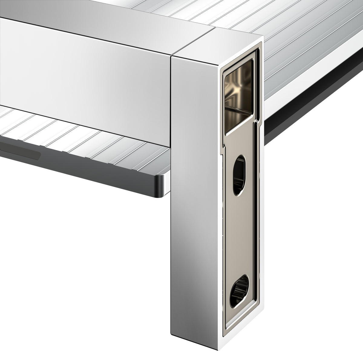 KEUCO Duschablage Edition 90 Square mit Glasabzieher, verchromt/Aluminium, 360 mm