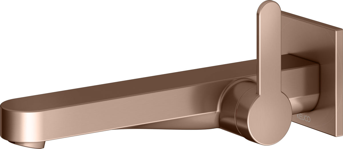 KEUCO IXMO Einhebel-Waschtischmischer Unterputz Wandmontage 187 mm Messing gebürstet