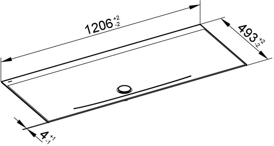 KEUCO Edition 11 Art Emaille-Waschtisch 806 mm mit 1-Loch-Bohrung in Weiß