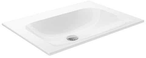 KEUCO X-Line Keramik-Waschtisch 655 mm weiß ohne Hahnlochbohrung mit CleanPlus