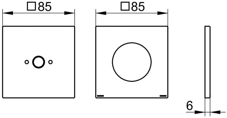 KEUCO Edition 11 Rosetten-Set 85 mm eckig Messing gebürstet – passend zu 51116