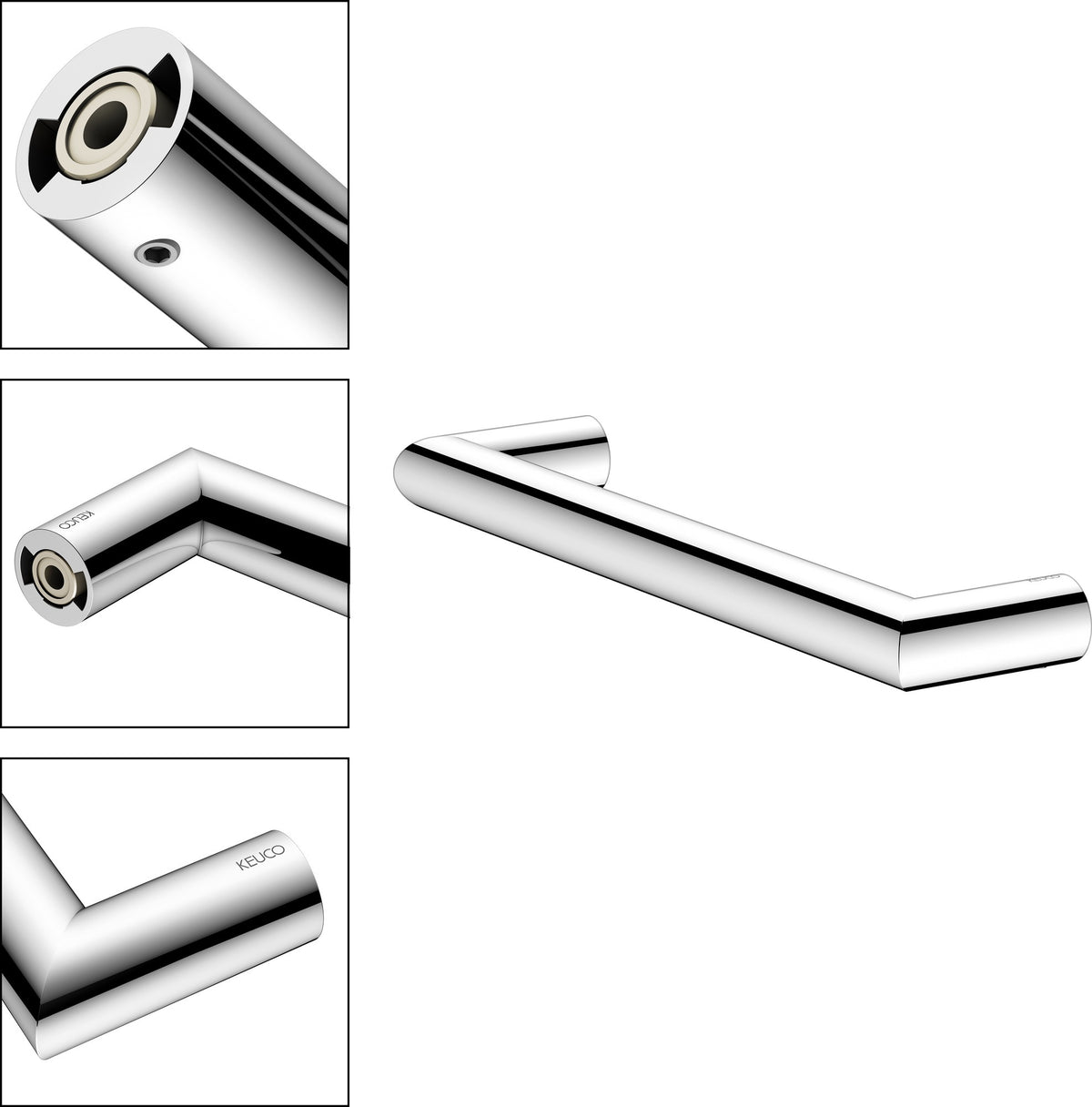 KEUCO REVA Haltegriff 328 mm in Schwarz matt – Wandmontage, Metall, gerade