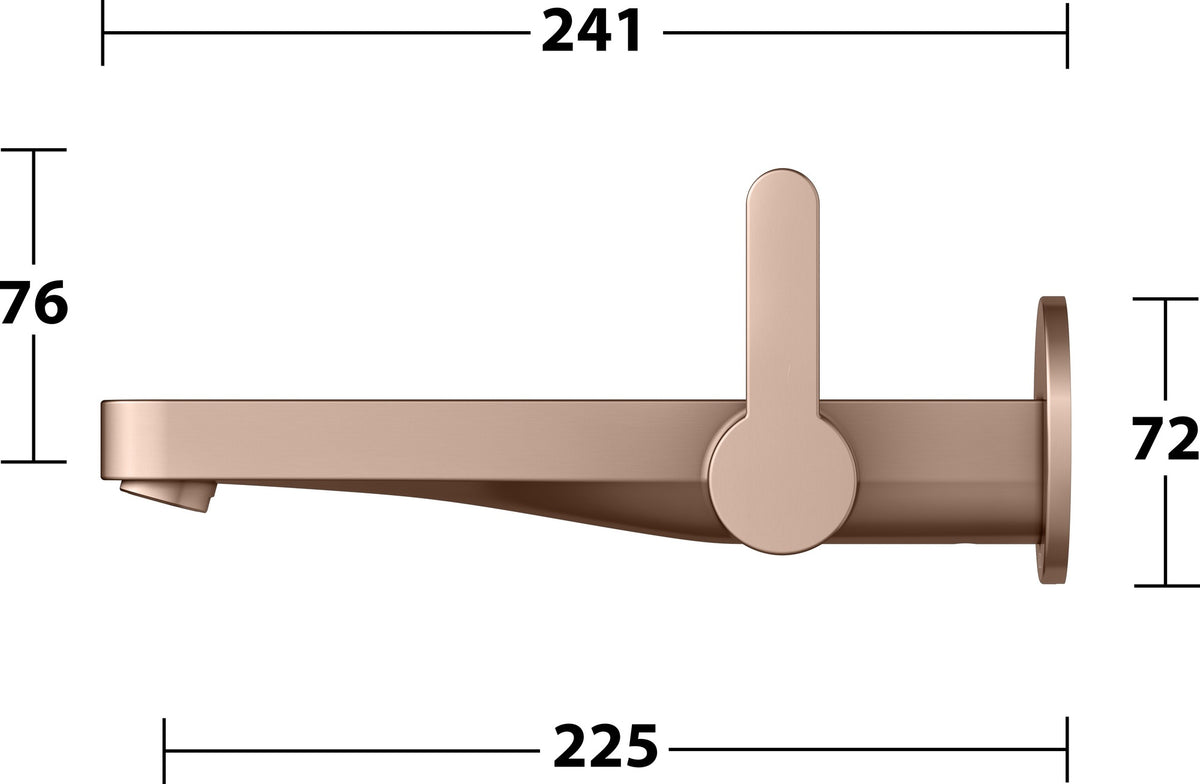 KEUCO IXMO Einhebel-Waschtischmischer Unterputz Wandmontage 187 mm Messing gebürstet