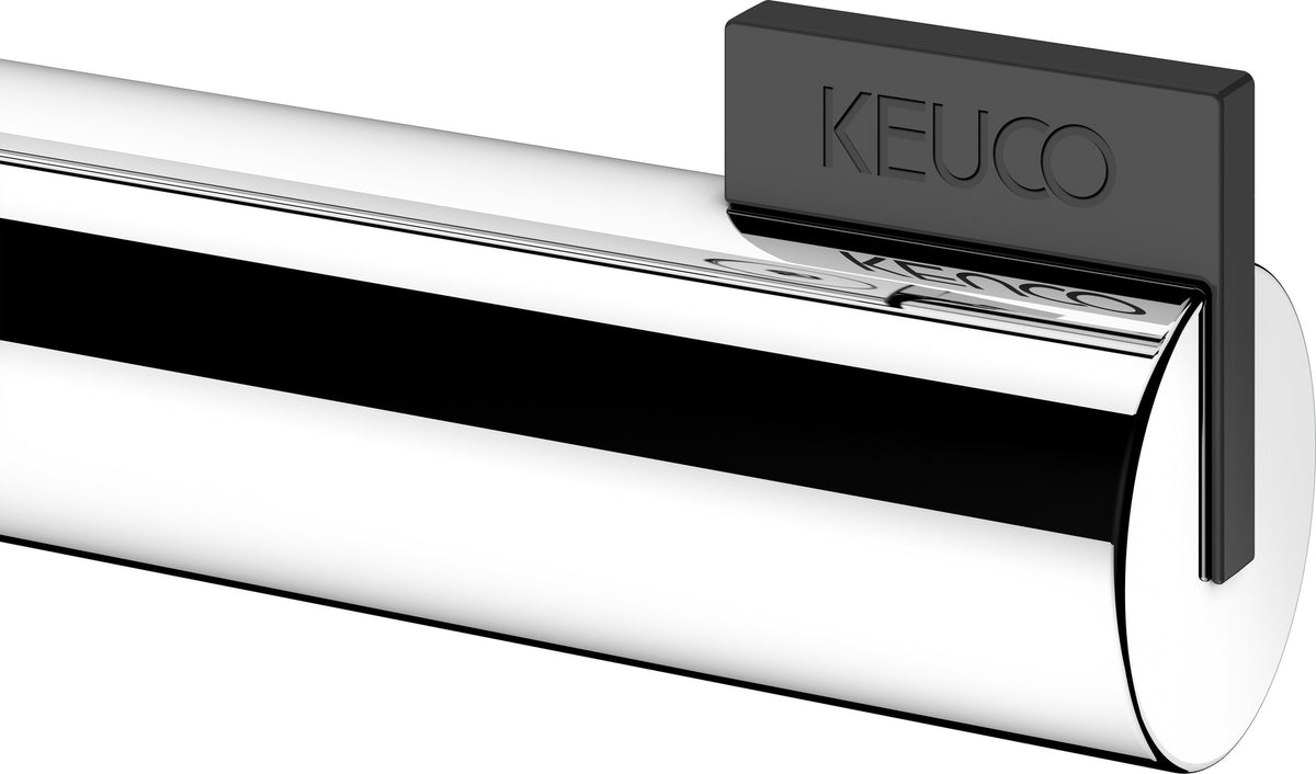 KEUCO REVA Toilettenpapierhalter mit Glas-Ablage in schwarz matt – Wandmontage, Metall