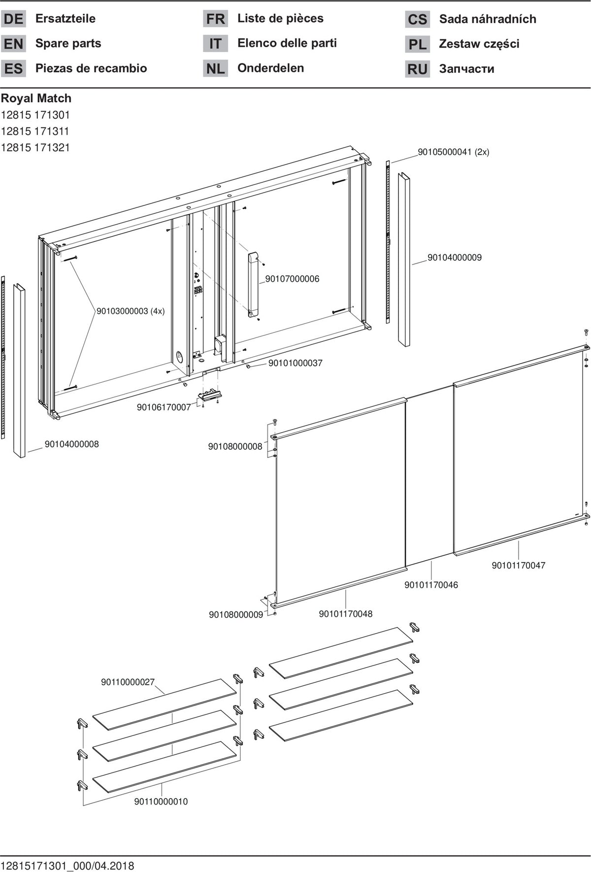 KEUCO Royal Match Spiegelschrank 650 mm – Wandeinbau, LED, 2 Türen, Touch-Dimmer