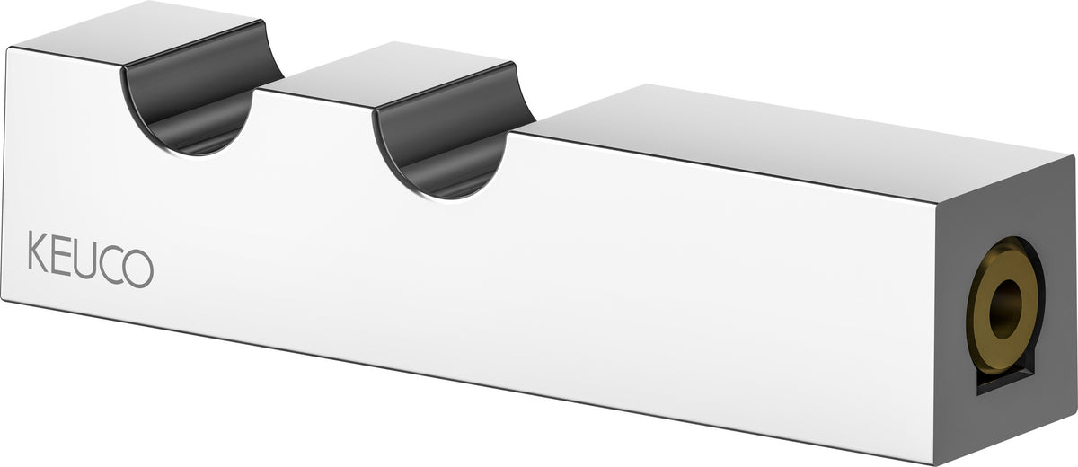KEUCO Handtuchhaken E90 Square 19115 doppelt verchromt, eckiges Design, 88 mm Ausladung