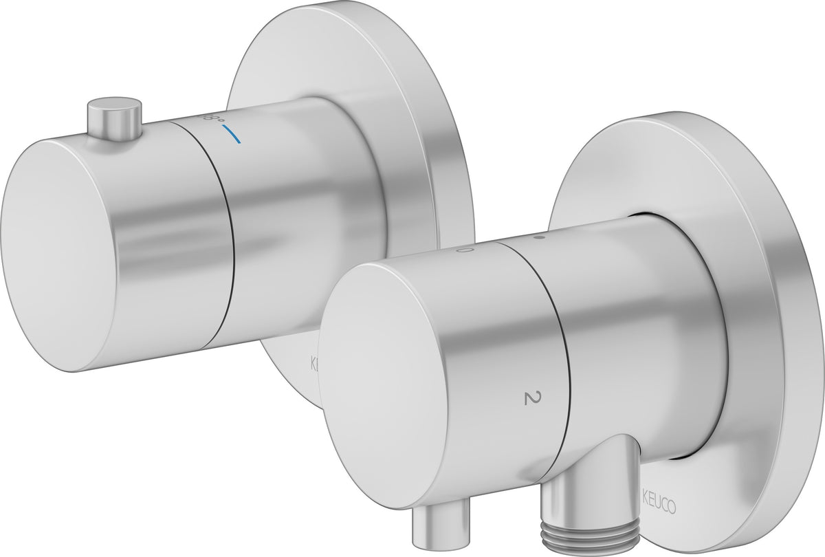 KEUCO Plan blue Thermostatarmatur Set Unterputz 2-Wege aluminium-finish