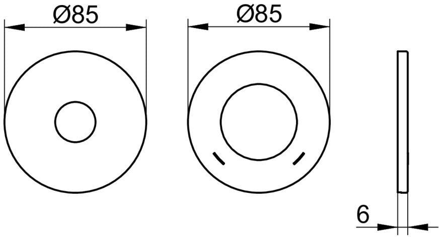 KEUCO Edition 11 Rosetten-Set 85 mm eckig Messing gebürstet – passend zu 51116