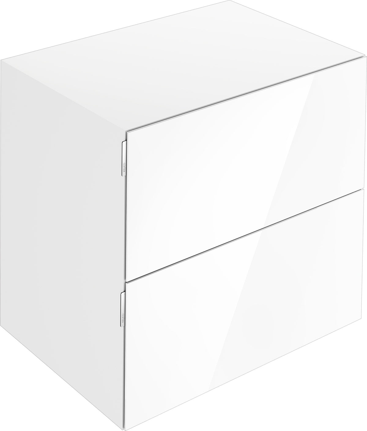 KEUCO Edition 11 Art Sideboard 400 mm mit 2 Auszügen und Beleuchtung – Weiß / Glas Weiß