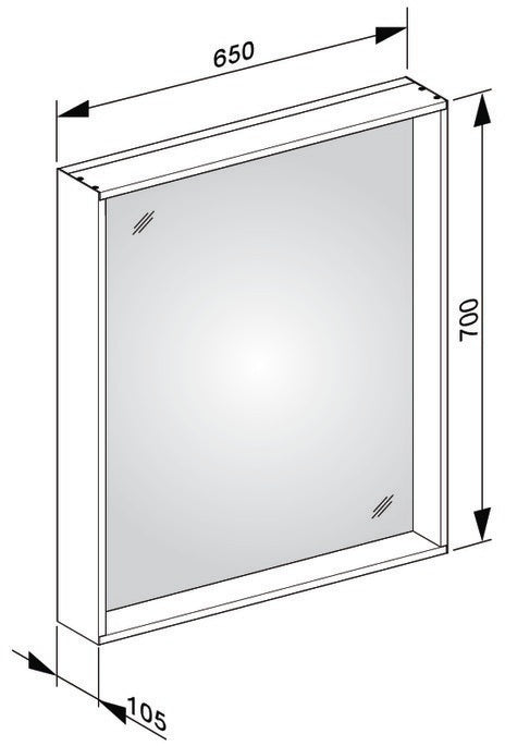 KEUCO X-Line Kristallspiegel 460x850 mm anthrazit – Rahmenloser Wandspiegel ohne Beleuchtung