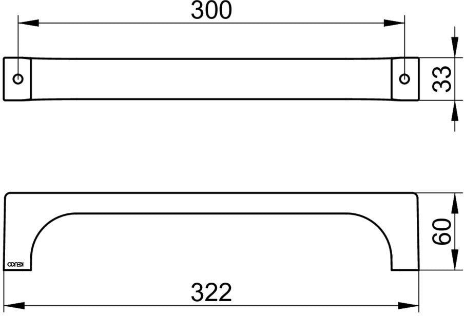 KEUCO Haltegriff Edition 11 300 mm Nickel gebürstet – Wandmontage, eckiges Design