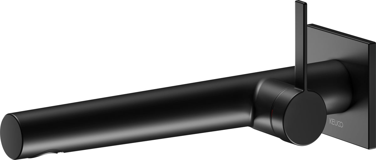 KEUCO IXMO Pure Einhebel-Waschtischmischer Unterputz, eckig, Ausladung 165 mm, schwarz matt
