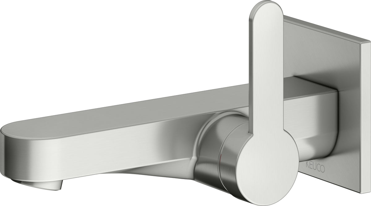 KEUCO IXMO Einhebel-Waschtischmischer Unterputz Wandmontage 187 mm Messing gebürstet