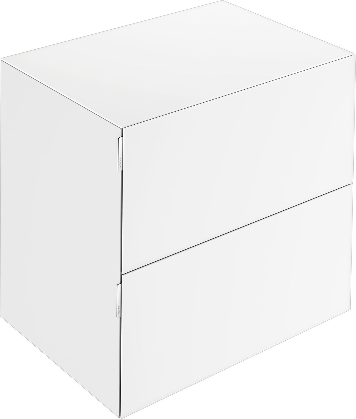 KEUCO Edition 11 Art Sideboard 400 mm mit 2 Auszügen und Beleuchtung – Weiß / Glas Weiß