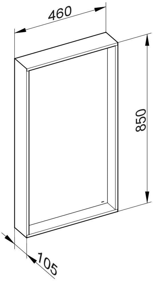 KEUCO X-Line Kristallspiegel 460x850 mm anthrazit – Rahmenloser Wandspiegel ohne Beleuchtung