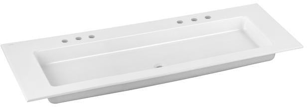KEUCO ROYAL 60 Doppelwaschtisch 1405 mm Sanitärkeramik mit CleanPlus für 2x 3-Loch-Armaturen