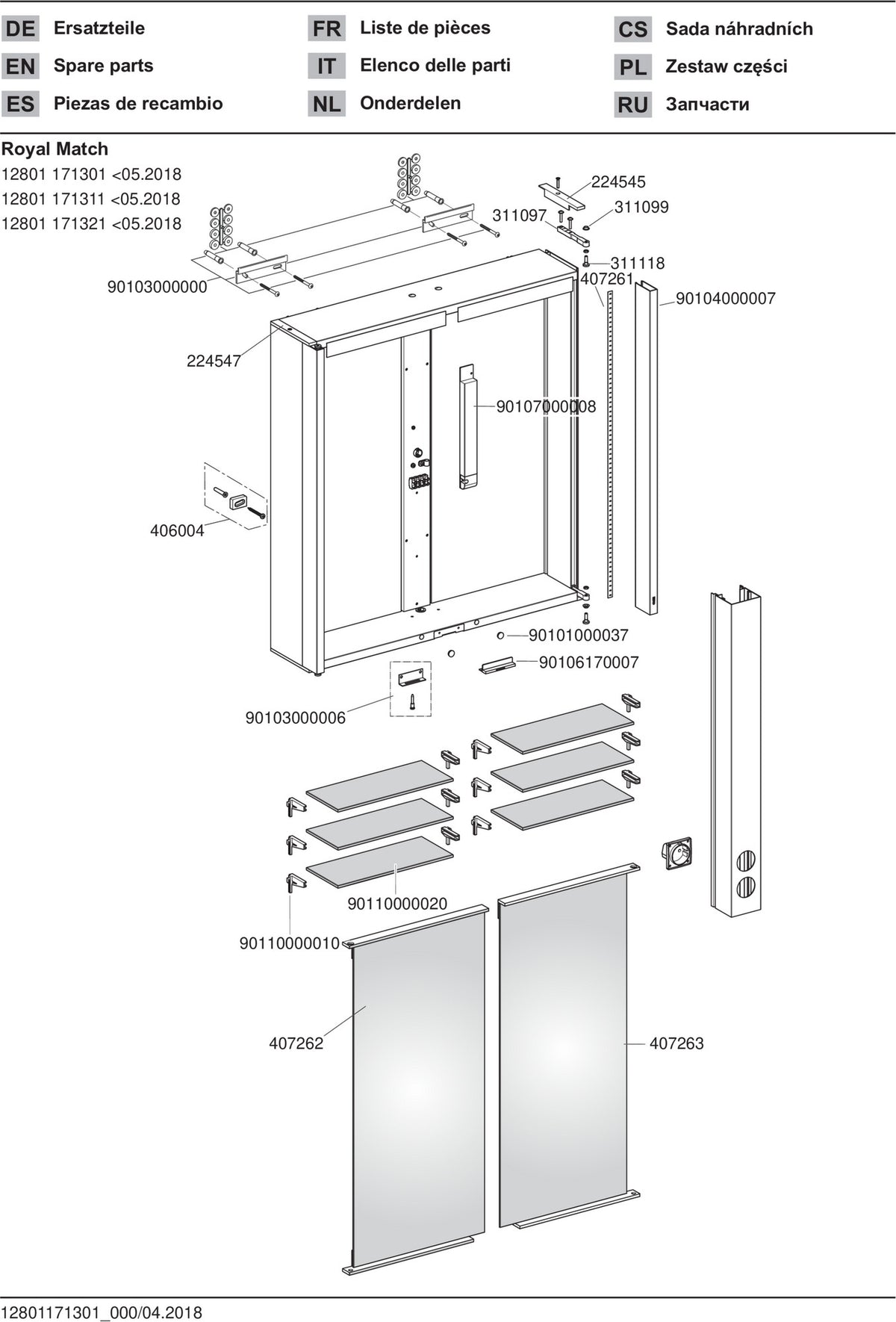 KEUCO Royal Match Spiegelschrank 650 mm – Wandeinbau, LED, 2 Türen, Touch-Dimmer