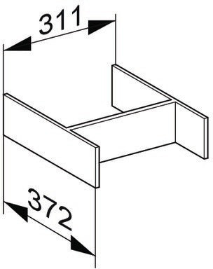 KEUCO Edition 400 Inneneinteilung Größe S für Frontauszug – Möbeltiefe 535 mm, Weiß