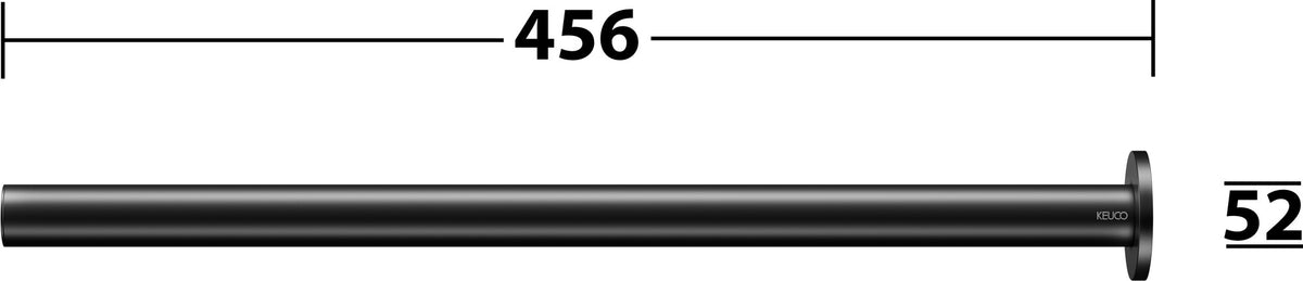 KEUCO REVA Handtuchhalter 450 mm schwarz matt – 1-armig, starr, Wandmontage