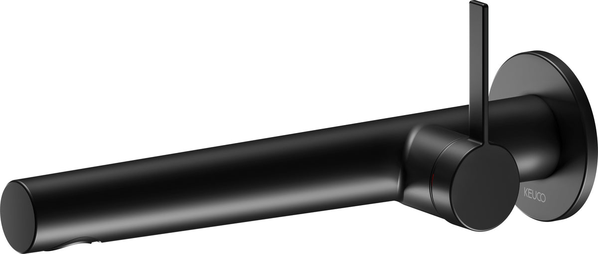 KEUCO IXMO Einhebel-Waschtischmischer Unterputz, rund, Ausladung 165 mm, schwarz matt