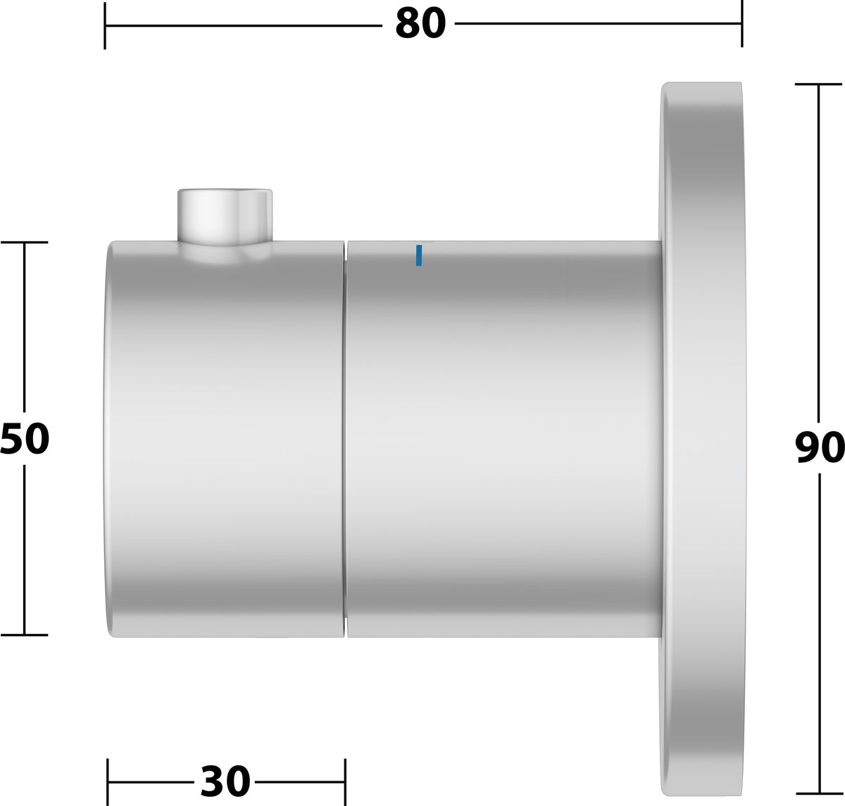 KEUCO IXMO Thermostatarmatur Unterputz rund verchromt – mit Sicherheitssperre bei 38 °C