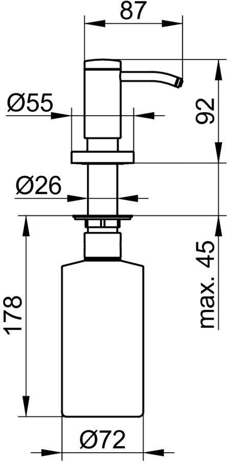 KEUCO Plan Lotionbehälter 500 ml – Spenderbehälter ohne Pumpe, Kunststoff natur