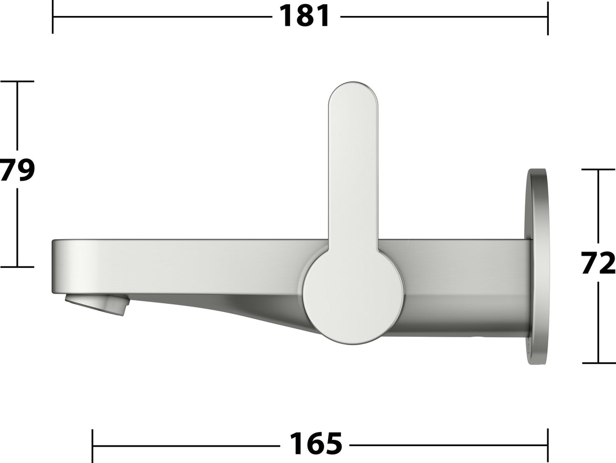 KEUCO IXMO Einhebel-Waschtischmischer Unterputz Wandmontage 187 mm Messing gebürstet