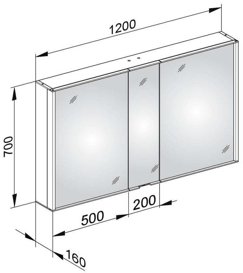 KEUCO Royal Match Spiegelschrank 650 mm – Wandeinbau, LED, 2 Türen, Touch-Dimmer