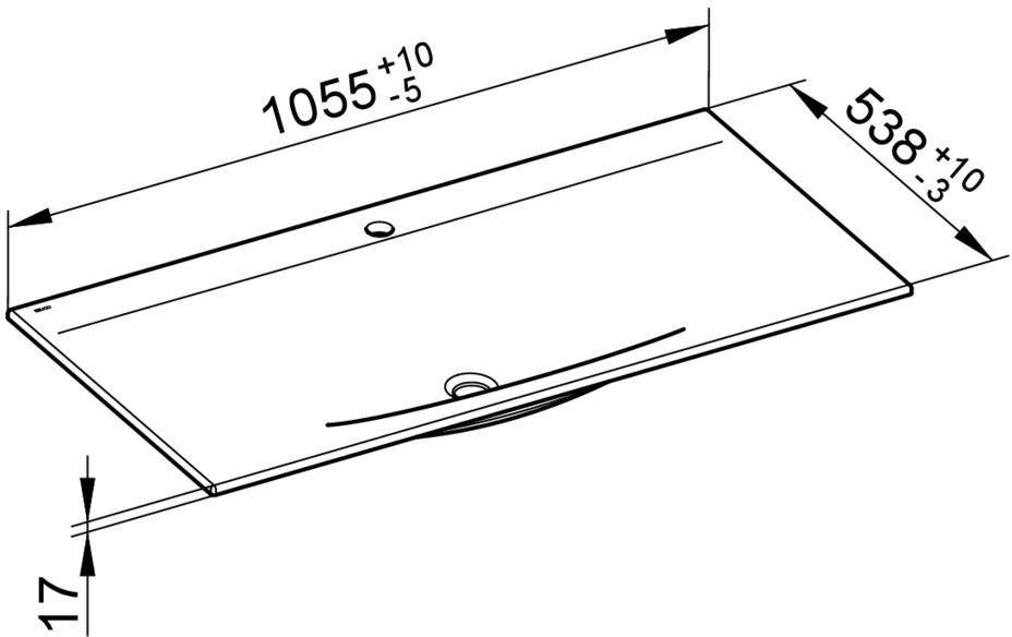 KEUCO Keramik-Waschtisch Edition 11, 1055 mm, ohne Hahnlochbohrung, weiß, CleanPlus